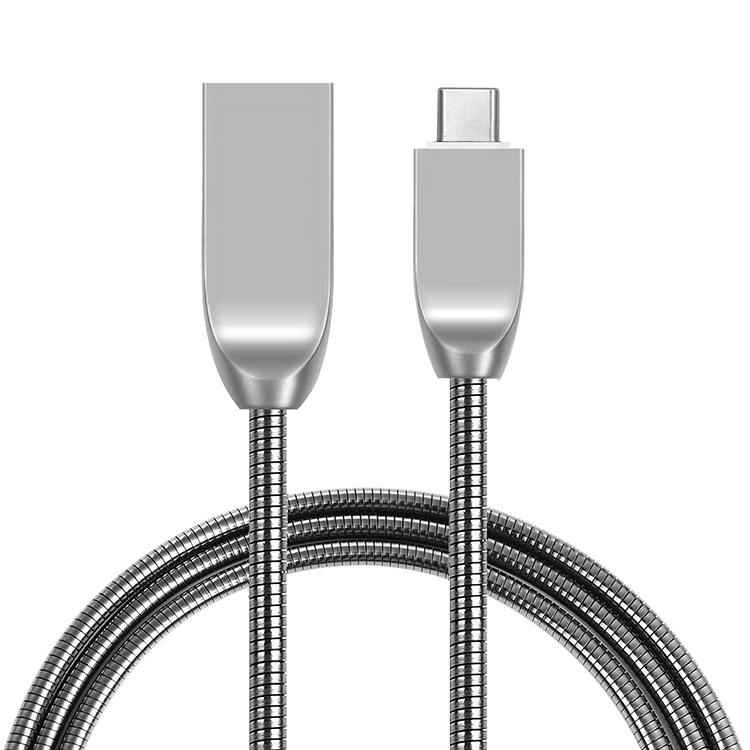 Плетеный Usb-кабель для зарядки из цинкового сплава Небьющийся металлический микро-пружинный зарядный кабель для передачи данных