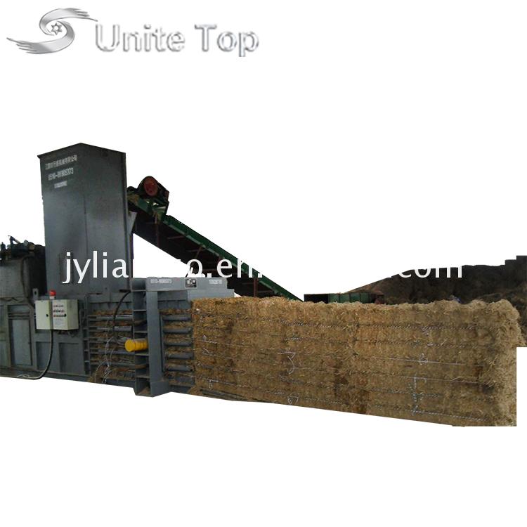 Fully automatic horizontal hydraulic waste cardboard press baler full-automatic straw machine