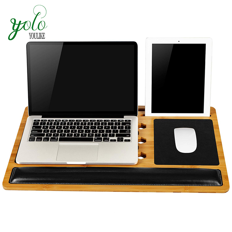 Bamboo Lap Desk включает мягкий запястий, интегрированные слоты для планшетов