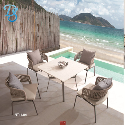Outdoor\Garden\Patio\Restaurant\Hotel leisure dining Polyester Rope Woven Chair And Table Set
