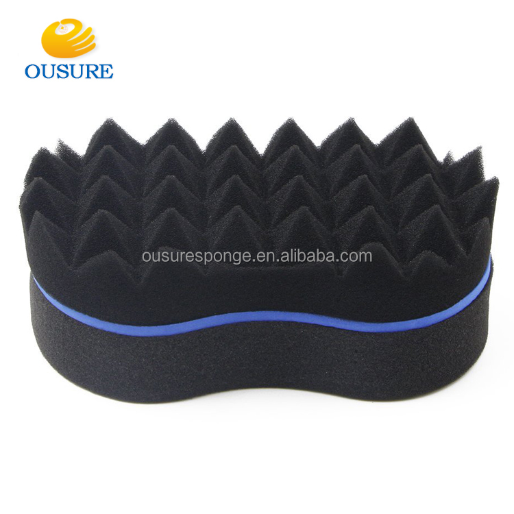 Hot sale pyramid shape barber brush hair tool sponge/fascination curl hair/twist sponge