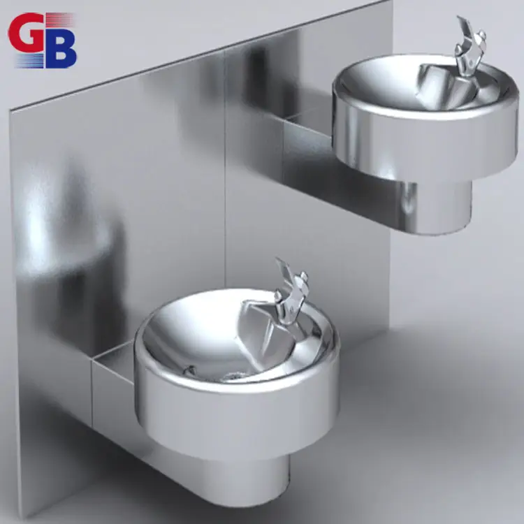 Hot selling double basin wall mounted indoor drinking fountain for school