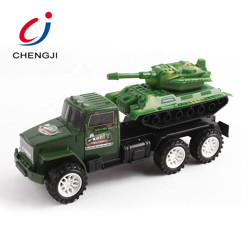 Китай оптовая торговля Дети Любимые военные пластиковые игрушки фрикционный грузовик с танком
