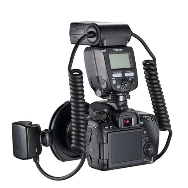 YONGNUO YN24EX E-TTL Макро Вспышка Speedlite 5600K с 2 * головкой вспышки и 4 * кольцами адаптера для Canon EOS 1Dx 5D3 6D 7D 70D 80D