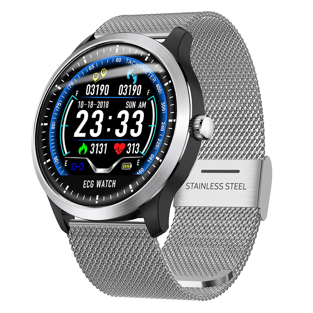 2019 N58 ECG PPG Смарт-часы 3D UI с ЭКГ электрокардиограф holter дисплей пульсометр артериальное давление
