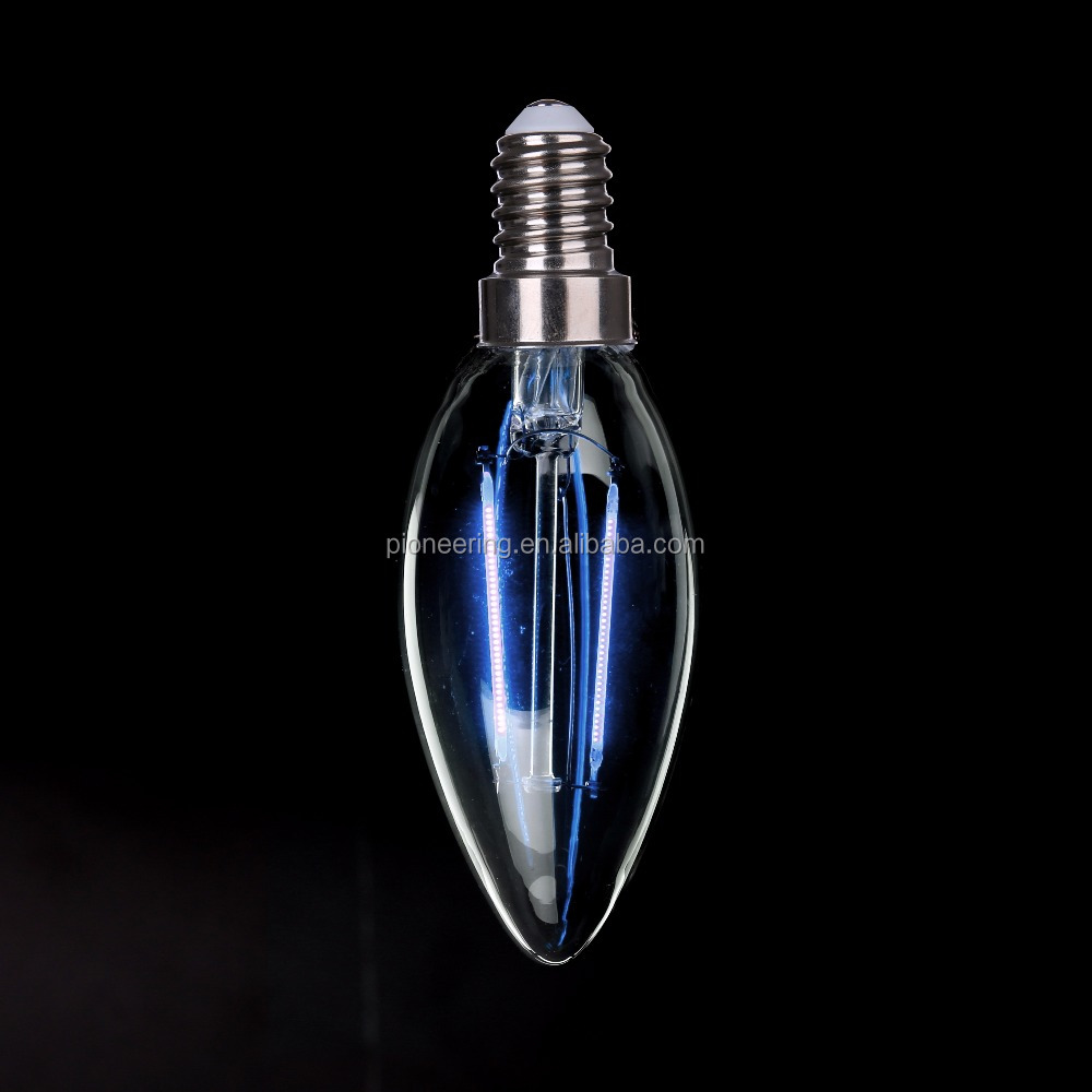 Blue Candle light C35 decorative led lamp 2w 4w with E12 E14 base LED filament bulb