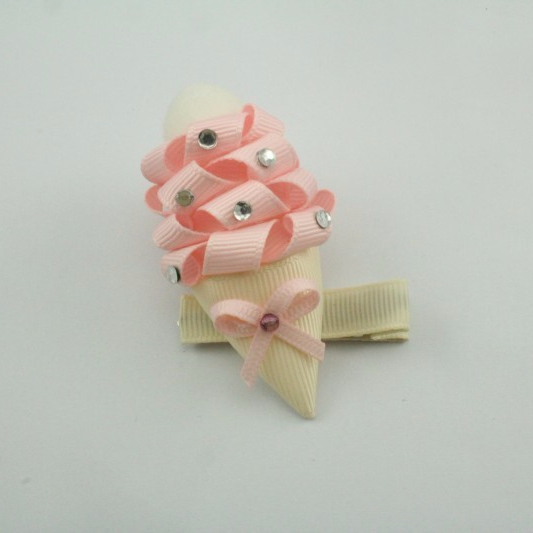 boutique ice cream shape hair clip with rhinestone