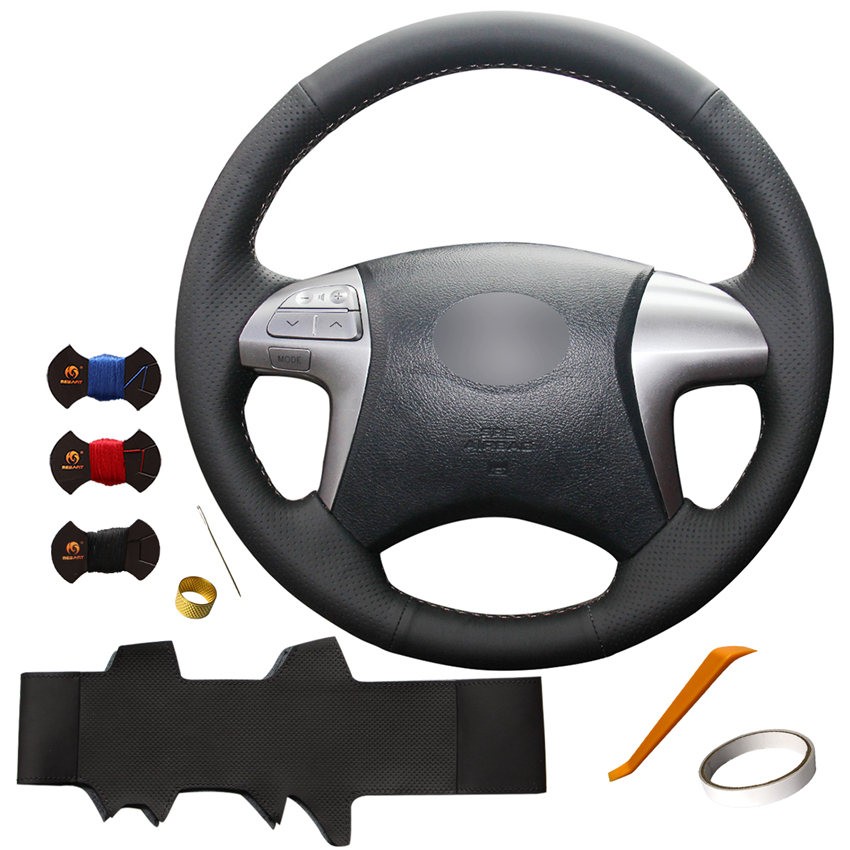 Чехол рулевого колеса из искусственной кожи для Toyota Fortuner Hilux Camry Highlander 2012 2013 2014 2015