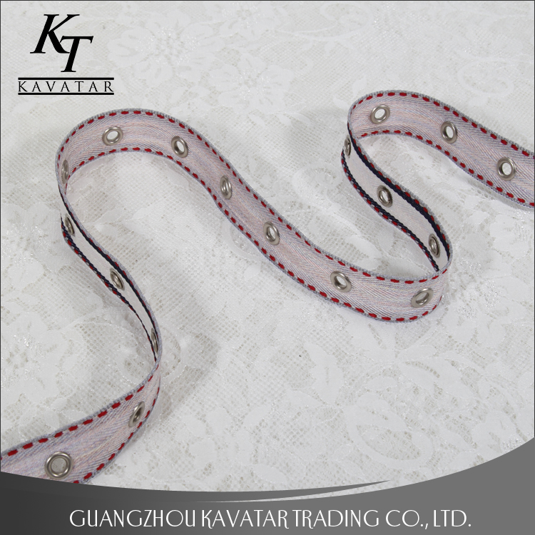 Popular eyelet decoration trim made of polyester and eyelet can customized design Eyelet belt
