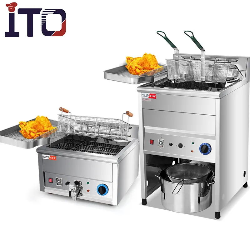 High quality large capacity 45L stainless steel Deluxe Fryer for sale # ASQ 300L