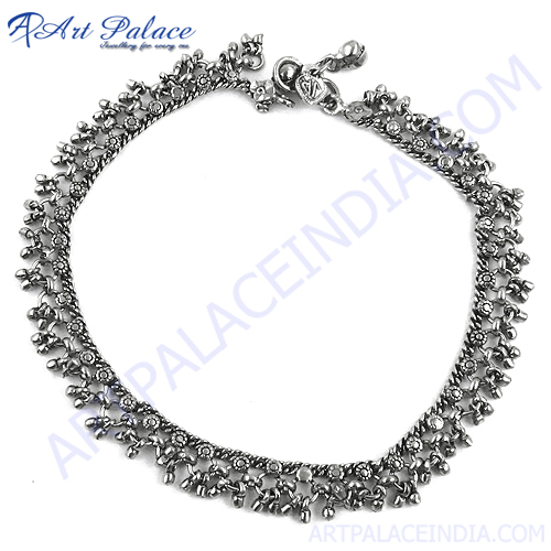 Latest German Silver Anklets Jewelry For Women