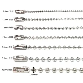 Different Bead Chain Size Metal Ball Chain