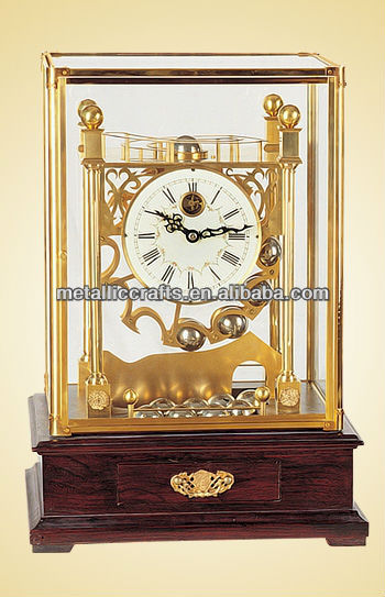 Имитация Античная 24 К позолоченной латуни падение мяча Clock JG9003-1A