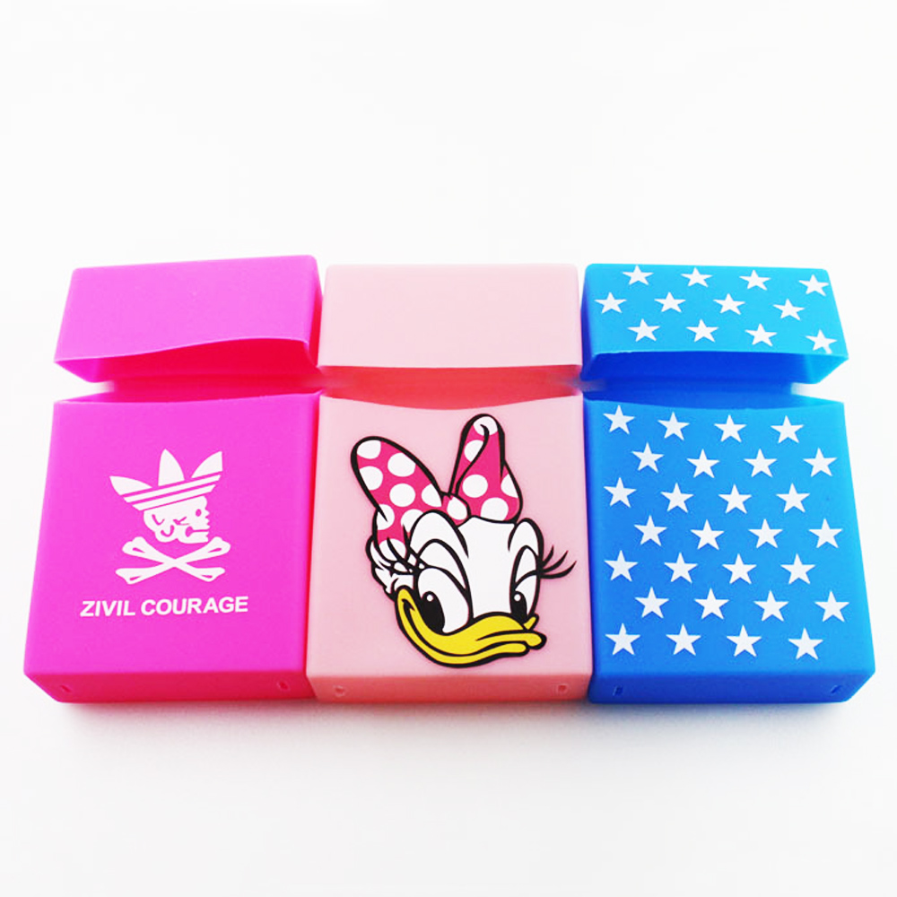 Silk screen printing logo oem slim transparent silicone cigarette case cover