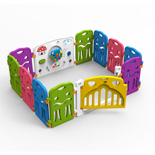 MH21-10+2 Wholesale Baby Playpens Large Playpen For Babies Kids Plastic Baby Children's Fence Playpen with steering wheel play