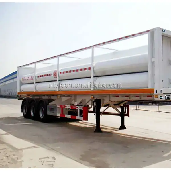 Nitrogen/Oxygen/Argon/Hydrogen Mobile Jumbo Tube Skid Container Semi-trailer