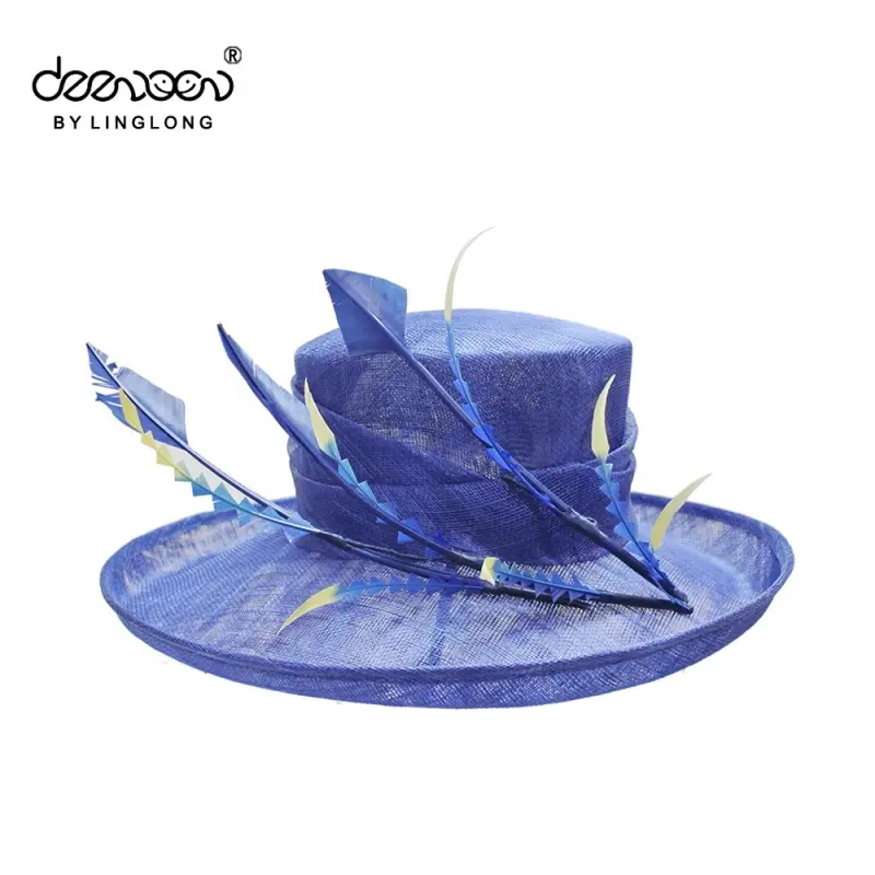 Ladies church hat Wide Brim Sinamay Wedding Hats for Women