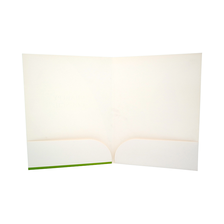 Custom Die Cut A4 size Two Pockets Business Card Slot Presentation File Folder