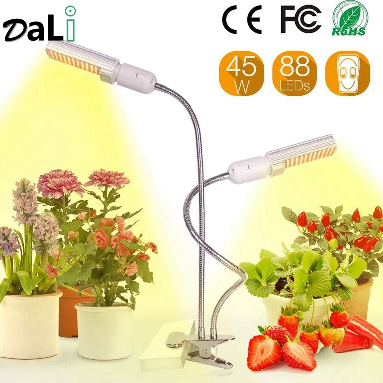 Super Bright 88 LEDs 50w Full Spectrum Grow Lamp White Grow Light Replaceable Bulb With 2 Switches For Indoor Plants