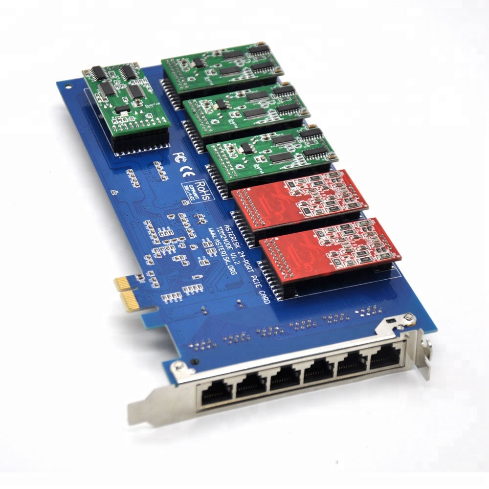 Asterisk карта TDM2400 PCI 24 FXO/FXS порты Voip модули аналоговая Digium Trixbox карта для 4U версии Поддержка trixbox/elastix/ip pbx
