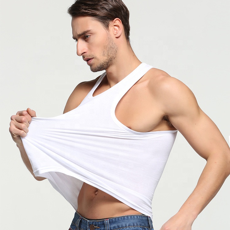 Оптовая продажа, белая мужская майка Stringer OEM с логотипом на заказ, Мужская Спортивная майка Racerback, майка, майка