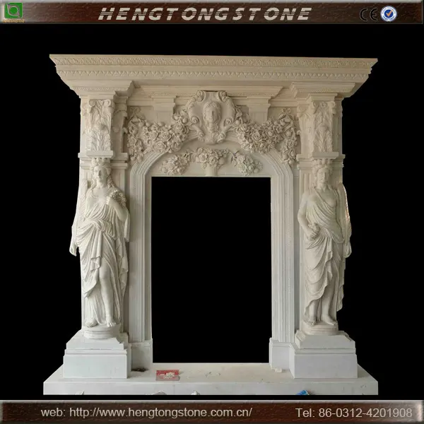 Classical Decorative Marble Door Frame with Statue