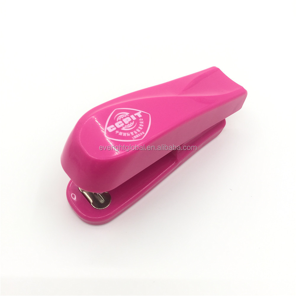 T0099 Low MOQ High quality color Office desk mini plastic Stapler custom logo for promotional event