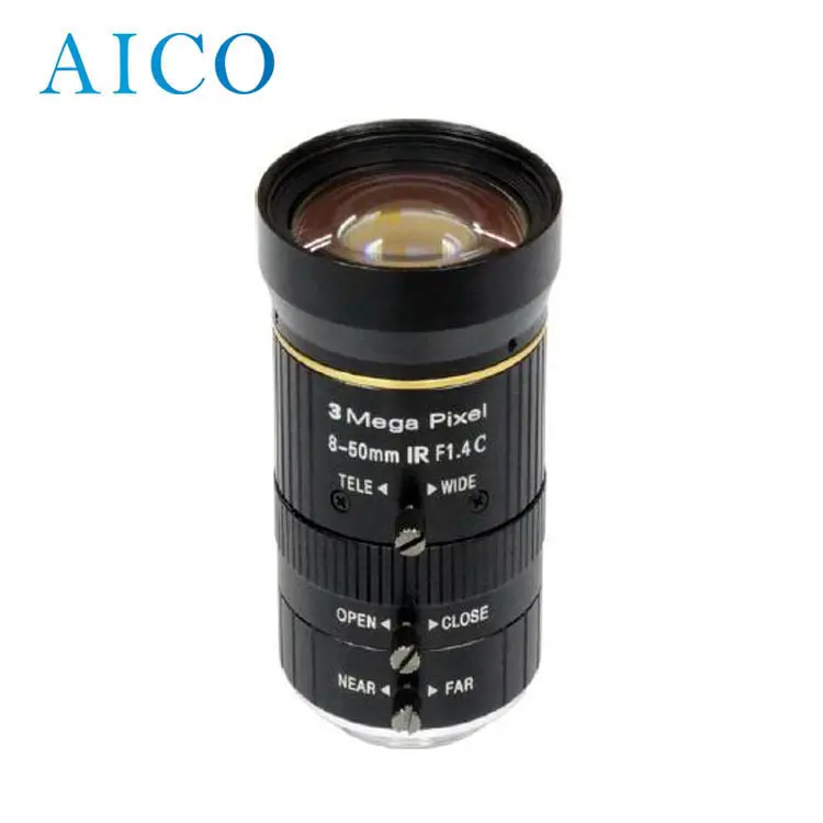cheap 8.0mm-50mm 1/2.5" F1.4 manual iris 3 megapixel c mount varifocal cctv zoom camera lens 8-50mm
