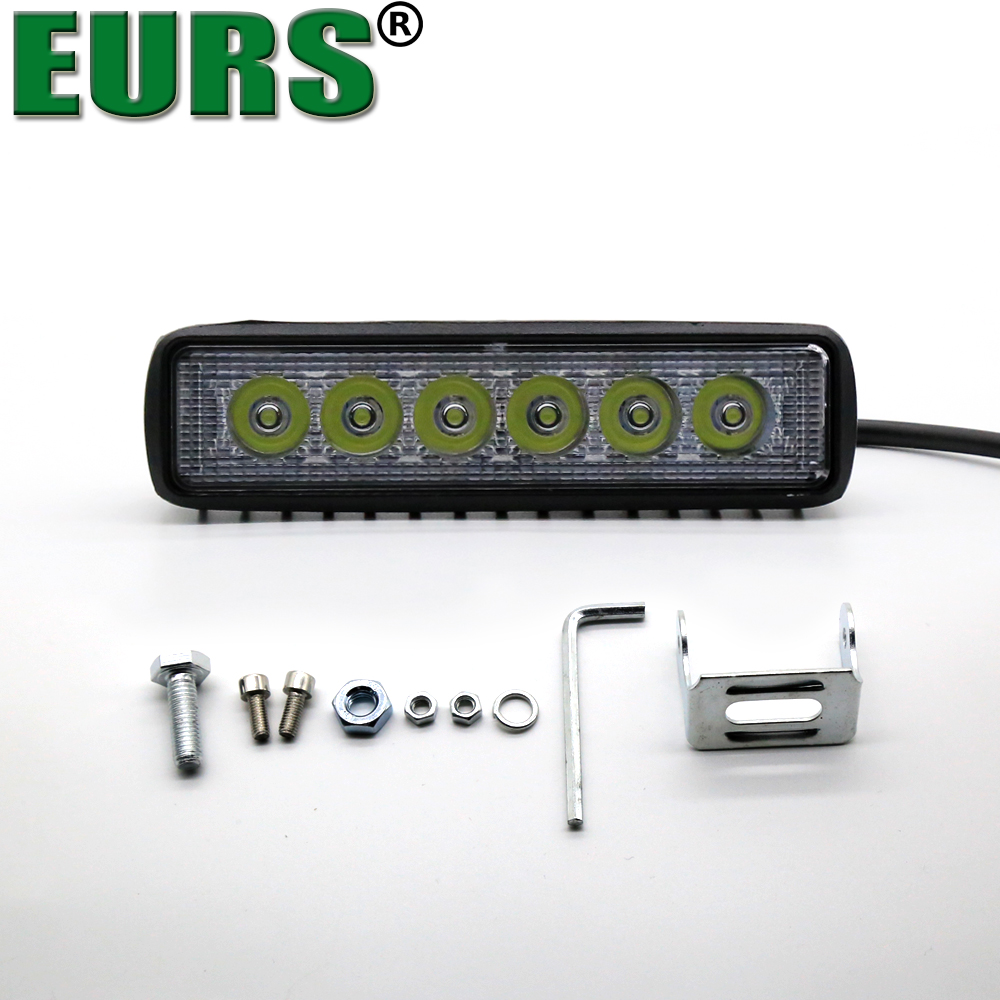 EURS Лидер продаж DC9V-80V 6500k-7000k 1800lm автомобиль wrangler изменение work lights белый 6led 2A автомобиля 18 Вт светодиодный свет бар