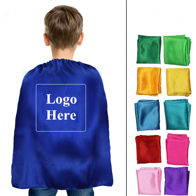 70*90CM Kid's super capes Children satin capes customized single cape