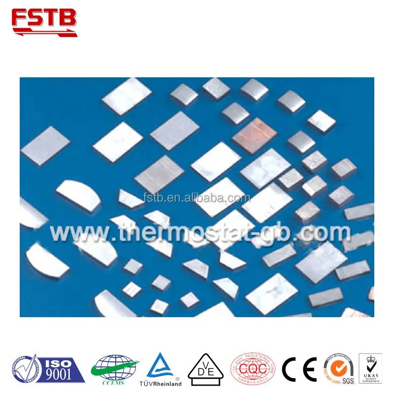 Electrical Contact Material FSTB FPA Bimetal Clad Strip Temperature Sensing Electrical Contacts Material