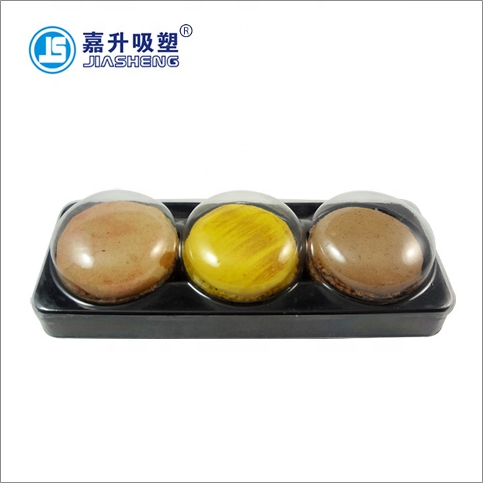 Food Grade High Quality Plastic 3PACK Macaron Packaging With Lid