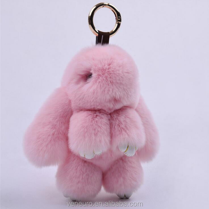 Натуральная кролика рекс мех животных Pom pom Подвеска сумка автомобиля 15 см 18 кролик брелок