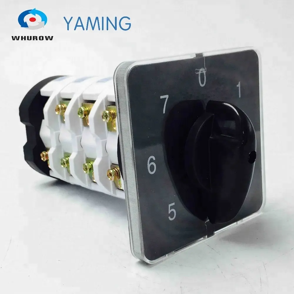 7 position rotary switch 4 poles 75A changeover universal cam manual transfer switch high voltage YMZ12-75/4