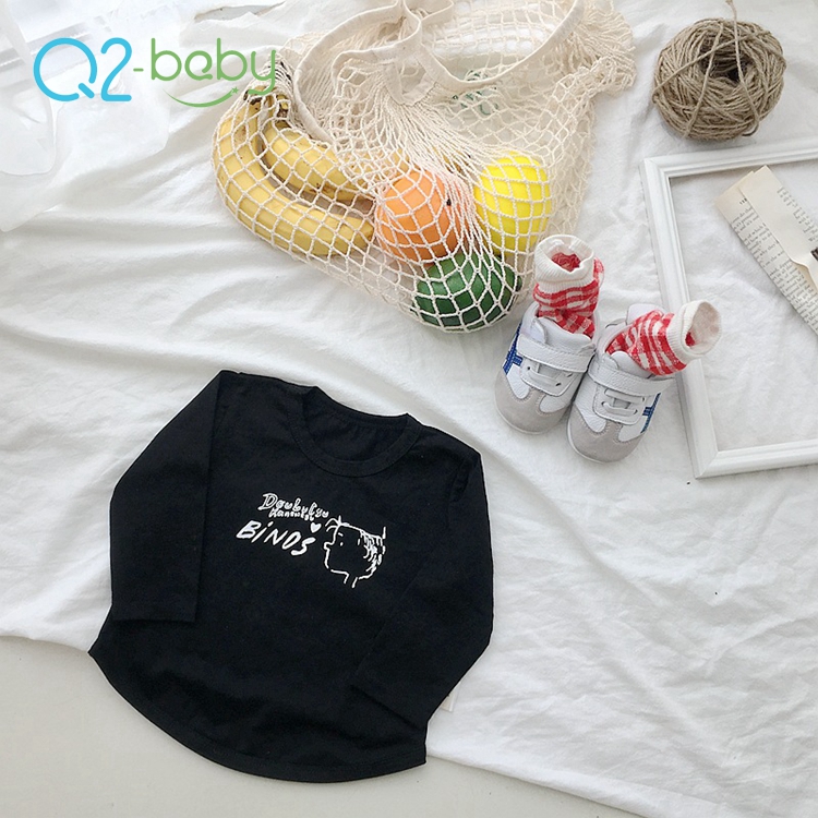 Q2-baby оптовая цена для младенцев Одежда для детей топы, простые черно-белые футболки для маленьких мальчиков, рубашки для маленьких мальчиков, футболки для грудничков