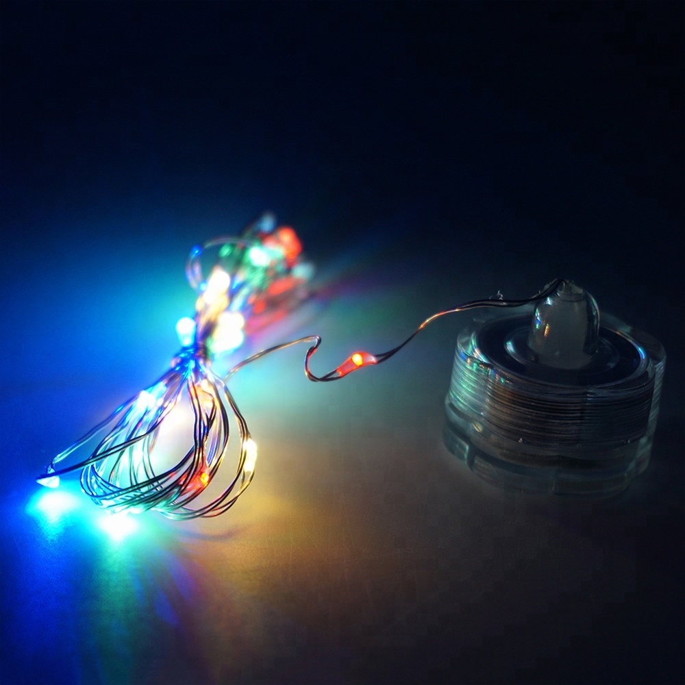 2021 CR2032 Battery Powered Led Light String 2m 20leds Colorful Copper Wire Waterproof IP68 Led String