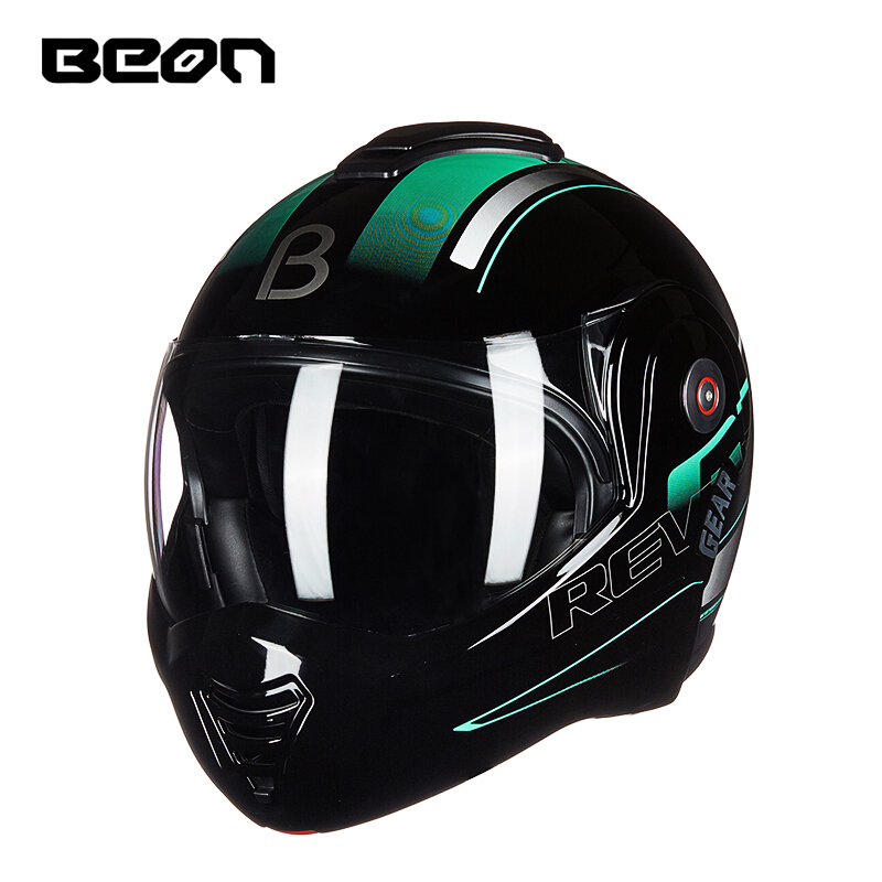 BEON B-702 ece утвержденный яркий черный модульный откидной мотоциклетный шлем охлаждающий на все лицо с противотуманным козырьком