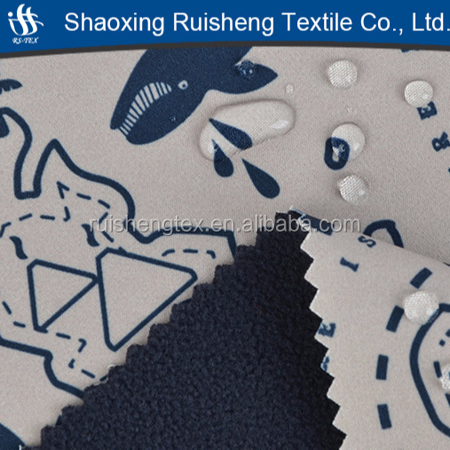 factory softshell from ruisheng: stretch fabric bonded TPU film bonded polar fleece