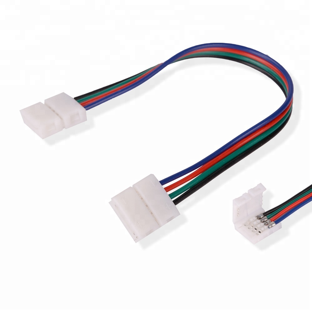 4 Pin коробка передач с пайки светодиодные ленты Разъем 10 мм ширина полосы для прокладки провода кабеля адаптера для 5050
