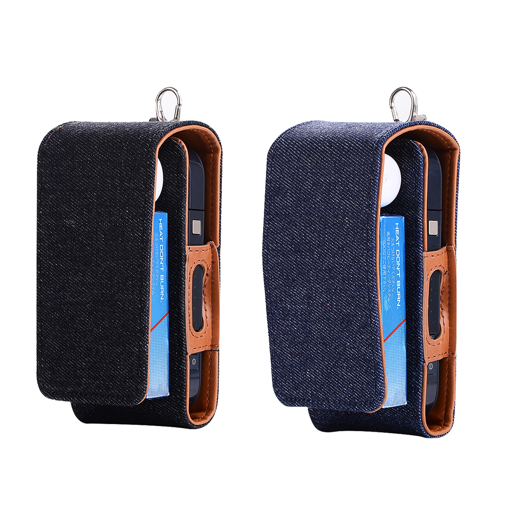 Hot sale protective carrying cover cowboy jean pouch bag for IQOS Electronic Cigarettes denim leather case