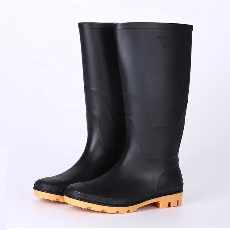 Non safety acid resistant rubber rain boots for work
