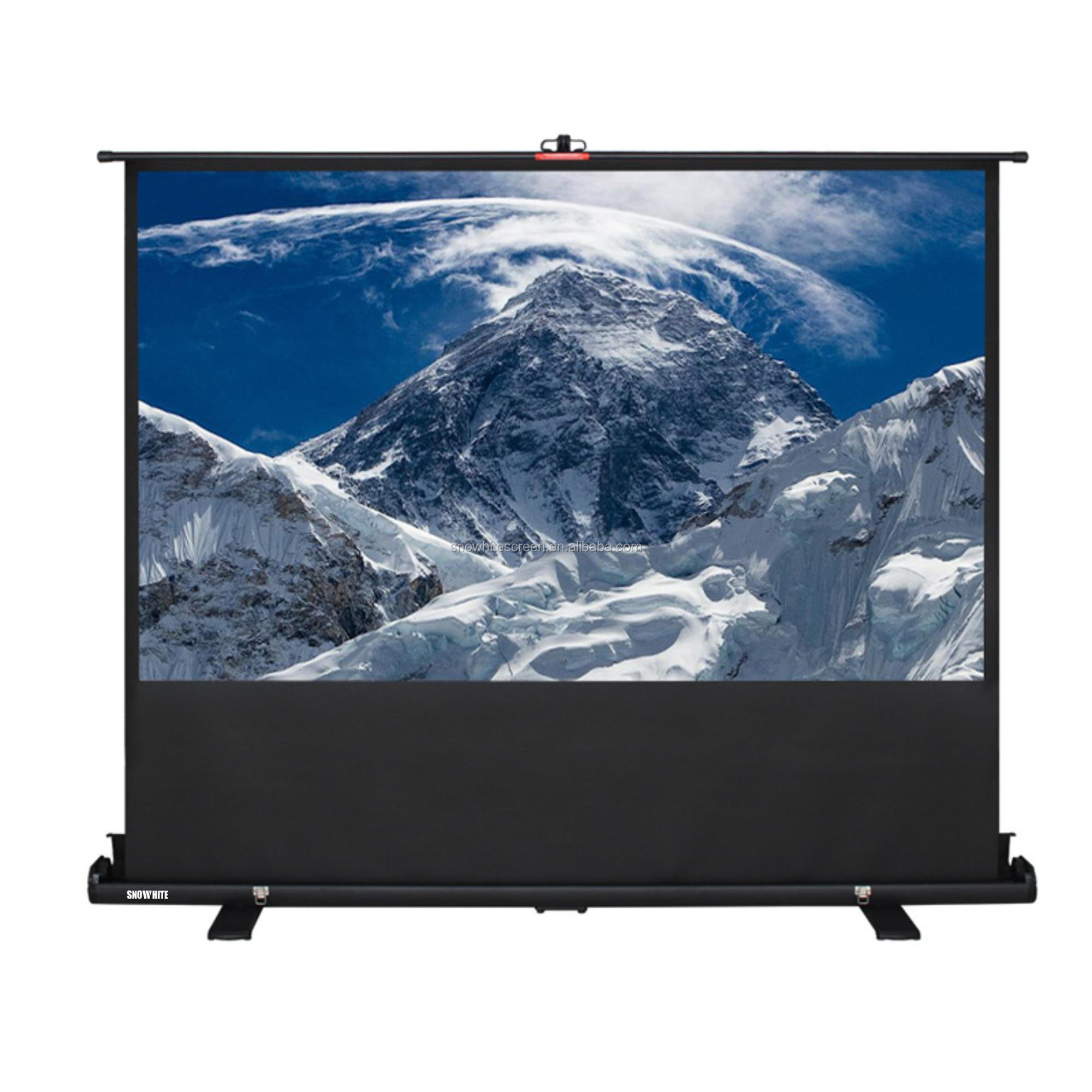 150 "16:9 Snowhite Электрический моторизованный портативный напольный проектор проекционный экран