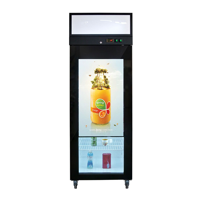 mini refrigerator glass door small size with LCD screen