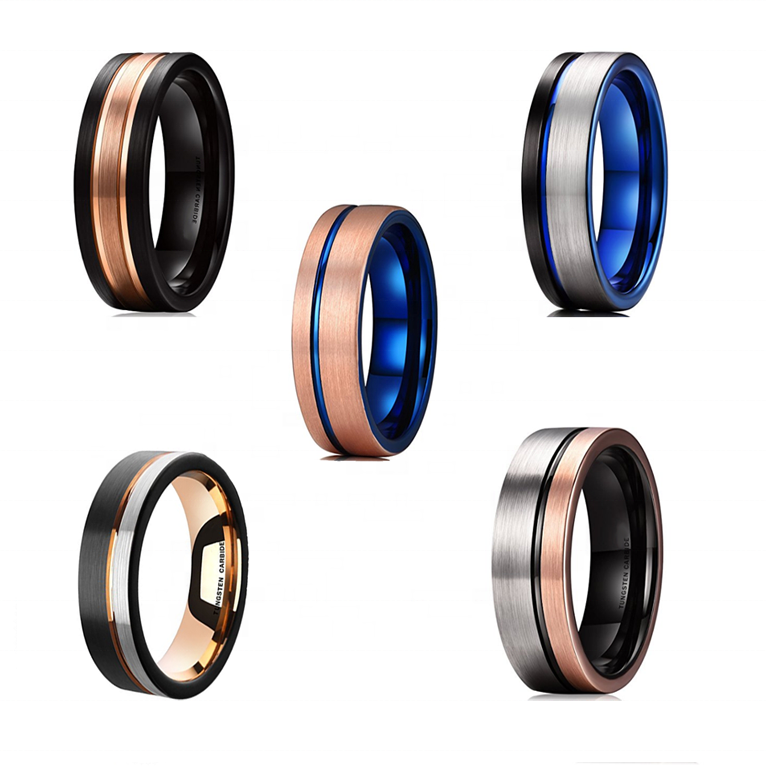 Simple design matte brush finish for Mens And Womens Wedding Bands Tungsten Ring Jewelry