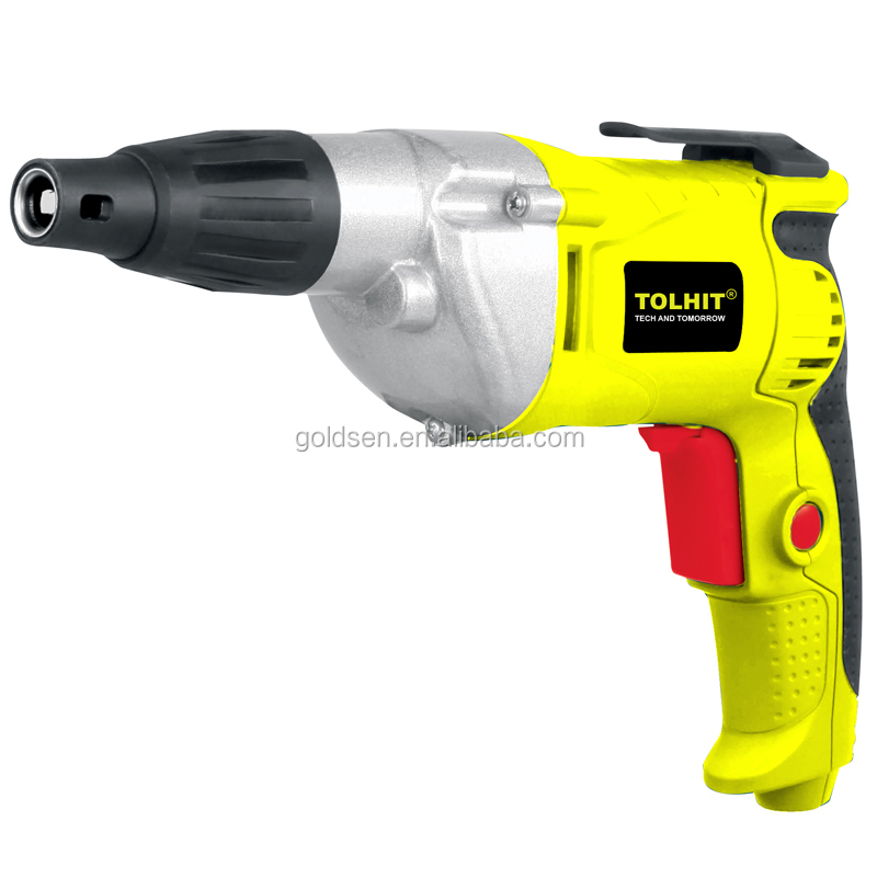 Профессиональный проводной шуруповерт TOLHIT 600w 1/4 дюйма с шестигранной алюминиевой шестерней и переменной скоростью
