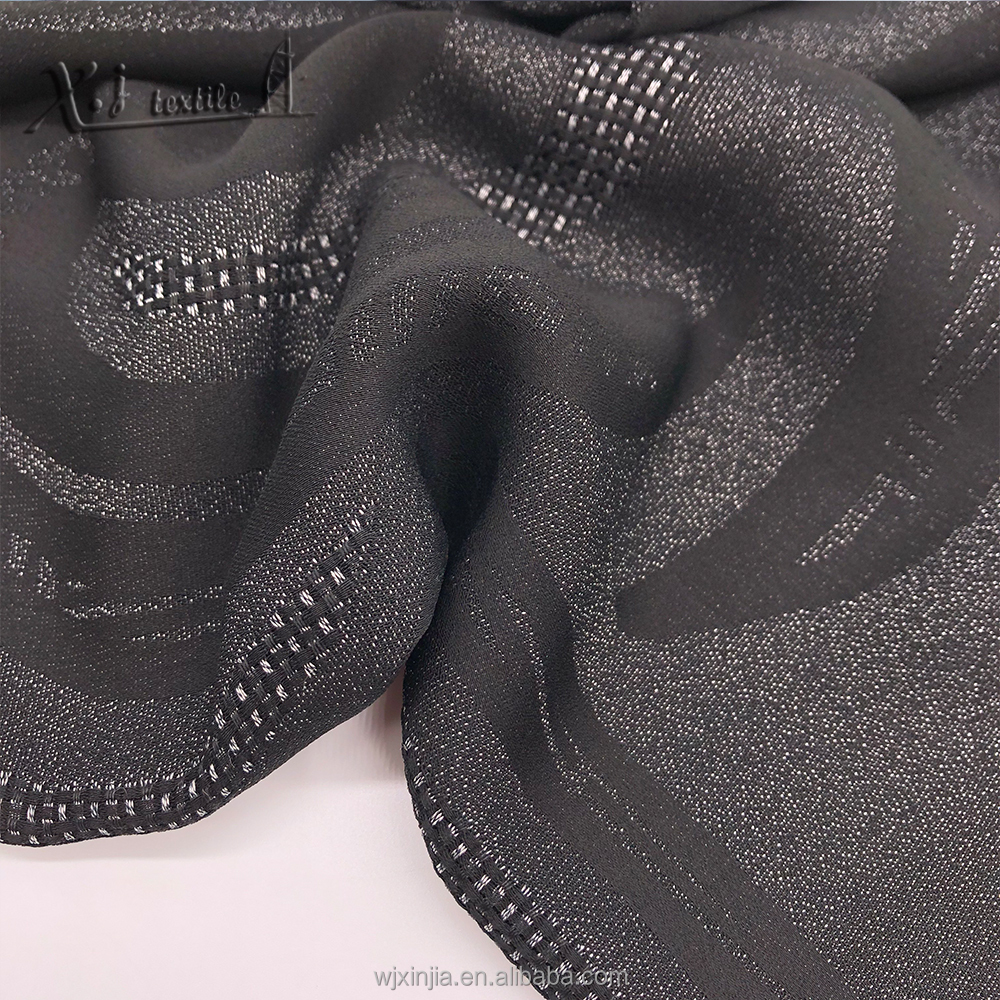 Трендовая дизайнерская ткань abaya, черная вискозная жаккардовая ткань для платья