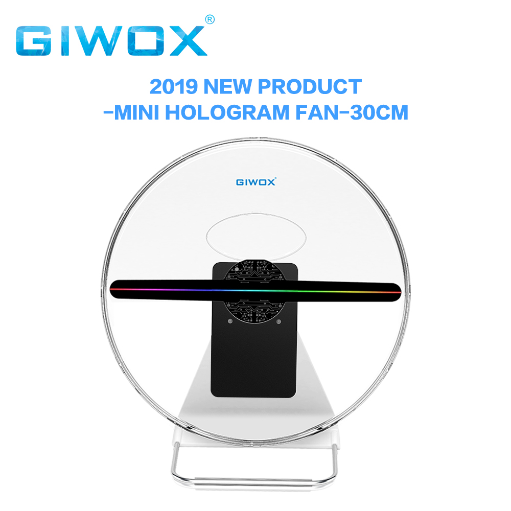 Giwox маленький размер 28 см 3D проектор разрешение 512*512 3D Голограмма вентилятор портативный светодиодный вентилятор 3D Голограмма дисплей для бара, мероприятия, стола