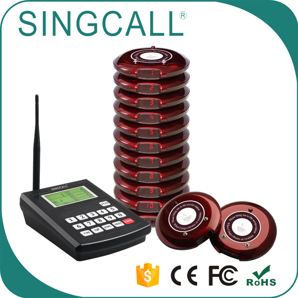 SINGCALL restaurant coaster queue system wireless pager customer paging system