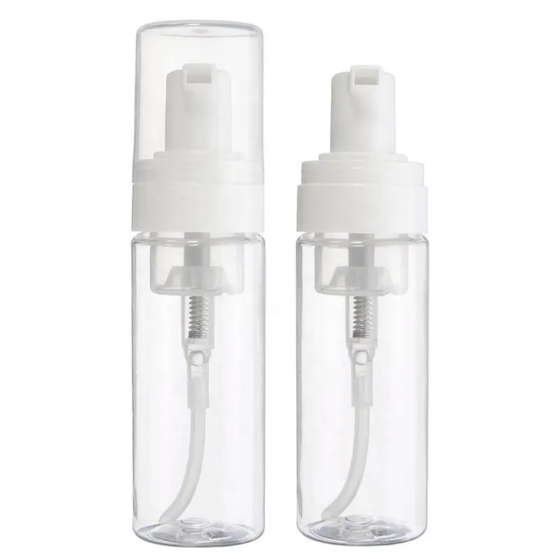 New empty cosmetic facial cleanser 30ml 50ml 100ml 150ml 200ml clear white amber black PET plastic mousse foam pump bottle