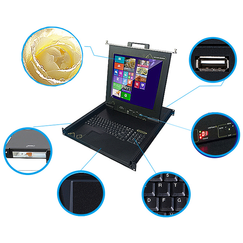 Профессиональный ноутбук kvm-переключатель с 17 "экран 2/8/16 портов